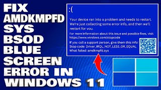 How To Fix Amdkmpfdsys BSOD Blue Screen Error in Windows 1110 Solution [upl. by Euqirat]