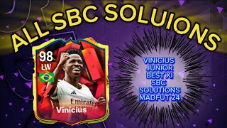 98 RATED VINICIUS JUNIOR  ALL 7 MADFUT SOLUTIONS  BEST XI SBC SOLUTION  MADFUT 24 [upl. by Repinuj]