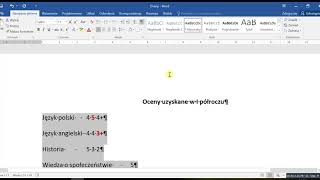Word cw3 Wyrównujemy kolumny tekstu za pomocą tabulatorów [upl. by Aiselad97]