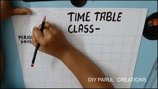 DIY Timetable for schoolHow to make Timetable for SchoolDIY School TimetableBeautiful timetable [upl. by Samau]