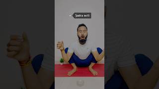 How to do Sutra neti for sinus 👃🏼 Rubber neti  सूत्र नेति  Kamal yoga Kendra shorts yoga [upl. by Marian]