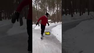 The Best Way To Go Ice Skating😱 rollerbearding [upl. by Duomham575]