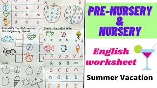 English Worksheet for Nursery ClassNursery English Worksheet Nursery Class Nursery English [upl. by Assenov]