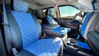 Install amp Review Of The Clazzio Quilted Diamond Stitch Custom Seat Covers 2016 Ram 2500 Tradesman [upl. by Hamitaf]