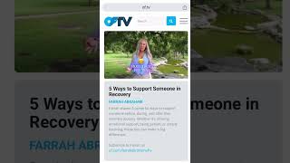 OFTV 5 ways to support someone in recovery farrahabraham [upl. by Firahs]