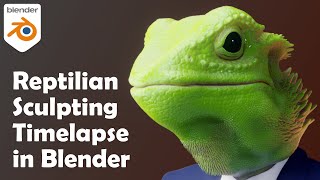 Sculpting Reptilian President in Blender 283 [upl. by Areta689]