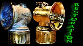 Coolest Flashlight Ever Restoring a 1930s Miners Carbide Head Light Acetylene Lamp Restoration [upl. by Ivgnout161]