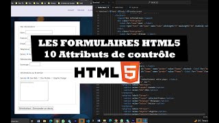 20 Les formulaires HTML5 de zéro  Attributs de contrôle de champs  faire un formulaire HTML [upl. by Nnylhtak]