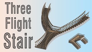 How to Model a 3 Flight STAIRCASE in Revit [upl. by Htaek]