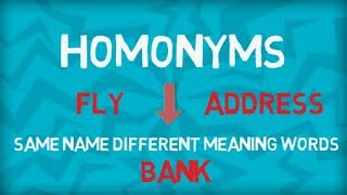 Everything about Homonyms  Confusing Words In English  Same name and Different meaning Words [upl. by Henderson745]