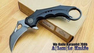 WE KNIFE 8quot BLACK KARAMBIT HAWKBILL FLIPPER FOLDING POCKET KNIFE  708H [upl. by Asila]