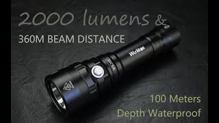 Wurkkos WK20S —— the 2000 lumens scuba diving flashlight with 100 meters depth waterproof [upl. by Joly133]