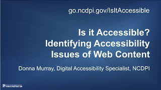 How to identify accessibility issues of web content Digital Accessibility webinar 792024 [upl. by Barolet]