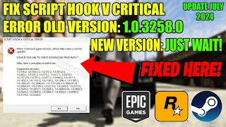 How to Fix Script hook V Critical Error  GTA V Script Hook V Critical Update Error Fix July 2024 [upl. by Ainotahs]