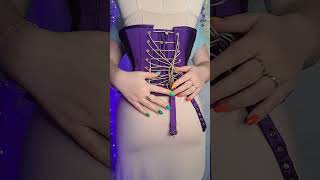 Custom purple corset with golden fanlacing customclothing 9inches [upl. by Heloise]