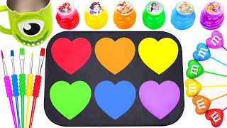 Satisfying Video Rainbow Mixing All Lollipop amp Color SLIME From 6 Rainbow MampMs Candy amp Cutting ASMR [upl. by Anirbus]