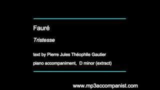 Fauré Tristesse  Piano Accompaniment [upl. by Ayet]