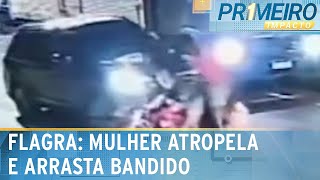 Motorista atropela assaltante ao ser abordada no trânsito  Primeiro Impacto 041124 [upl. by Anana244]