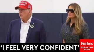 BREAKING NEWS Trump Speaks To Reporters Alongside Melania After Casting His Election Day Vote [upl. by Kceb]