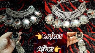 काली पड़ गयी jewellery को इस तरह साफ करें कि फिर से नई लगने लगेगी  Oxidize and silver jewellery [upl. by Centonze880]