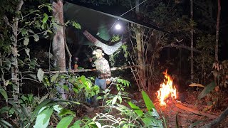 🏕️ACAMPANDO e PESCANDO  Floresta AMAZÔNICA e sua diversidade ANIMAL  A bicharada sempre dá um show [upl. by Attenov219]