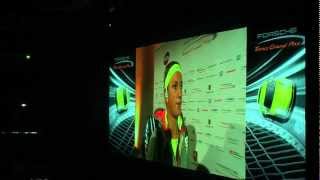 Victoria Azarenka vs Maria Sharapova pre match interview  Porsche Tennis Grand Prix 2012 [upl. by Llehcal]