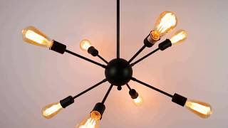 TampA 8 Lights Modern Metal Sputnik Chandelier（Install the tutorial video） [upl. by Schonthal]