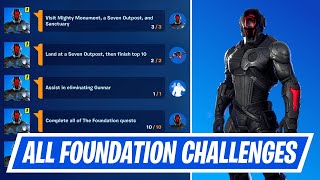 Fortnite Complete All Foundation Quests  How to unlock FREE Foundation Skin and Other Rewards [upl. by Htaras250]