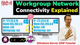 8 Workgroup Networking Connectivity Explained  Active Directory  Windows Server 2016 Tutorial [upl. by Eenafets]