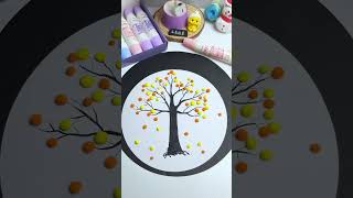 How can autumn landscape clay painting be done without white glue pen Clay craft autumn white g [upl. by Ecirtac]