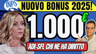 BONUS 1000€🔴ADI SFL🔥A Chi Spetta Come fare Domanda👉Social Card 2025 💶 [upl. by Eselehs]