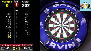 Dreghorn amp District Darts League  Irvine 8 Ball V The Crown Inn [upl. by Nehte]