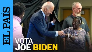 ELECCIONES ESTADOS UNIDOS  Joe Biden vota en Delaware  EL PAÍS [upl. by Aneles523]