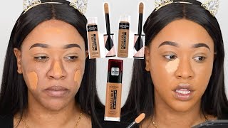 TESTING LOREAL INFALLIBLE FOUNDATION amp CONCEALER [upl. by Arod]