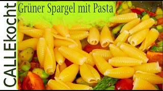 Pasta mit grünem Spargel Tomaten und AvocadoPesto Schnelles Rezept [upl. by Myk]