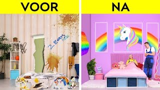 GEWELDIGE KAMER MAKEOVER  DIYideeën en knutsels voor je kamer  Tips voor ouders door 123 GO [upl. by Arreik]