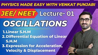 12  JEE NEET  Physics  Oscillations  Lecture 1  Linear SHM [upl. by Harehs]