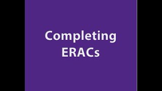 Video Guide on how to Complete ERACs [upl. by Hudnut]