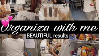 RELAXING PANTRY MAKEOVER  Organized Pantry using old amp new containers [upl. by Leahplar]