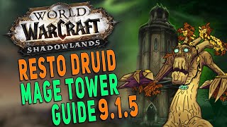 Shadowlands 915 RESTO DRUID Mage Tower Guide  Talents Gear amp More  Legion Timewalking  WoW [upl. by Ihdin956]