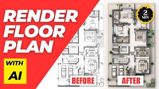 How to Render Architecture Floor Plan in 02 minutes [upl. by Brandwein]