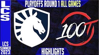 TL vs 100 Highlights ALL GAMES  LCS Summer 2023 Playoffs Lower RND 1  Team Liquid vs 100 Thieves [upl. by Danell]