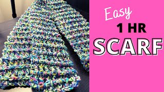 Crochet Scarf for Beginners Take 7  Easy Pattern to Crochet Scarf in 1 Hour [upl. by Yenmor628]