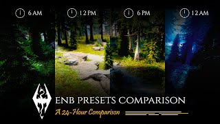 Skyrim ENB Mods Mega Comparison  24Hour Visual Overhaul Across Multiple Locations [upl. by Isyed]