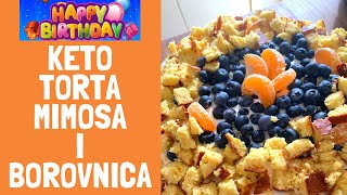 🇭🇷RECEPT Keto mimosa torta sa borovnicom sretan rođendan Sany positive vibration [upl. by Acul745]