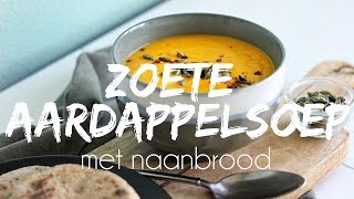 ZOETE AARDAPPELSOEP  CITROENGRAS  KOKOSMELK  NAANBROOD  Lets Vegan [upl. by Rakel574]