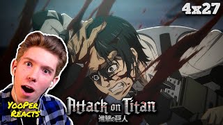 NONSTOP ACTION Attack on Titan 4x27 quotRetrospectivequot REACTION [upl. by Ahsinal]