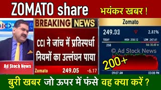 Zomato share news todayHold or sell  Zomato share latest news [upl. by Nrubua509]