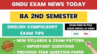 GNDU BA 2nd Semester English Compulsory Exam Tips ✍️ Syllabus amp Exam Pattern  Important Questions [upl. by Phylis]