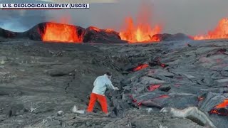 Geologists collect lava samples from Hawaii volcano Mt Kilauea  FOX 5 News [upl. by Derzon]